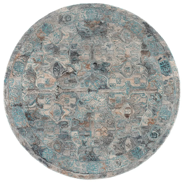 Safavieh Anatolia 6'-0" x 6'-0" Rug in Turquoise / Grey