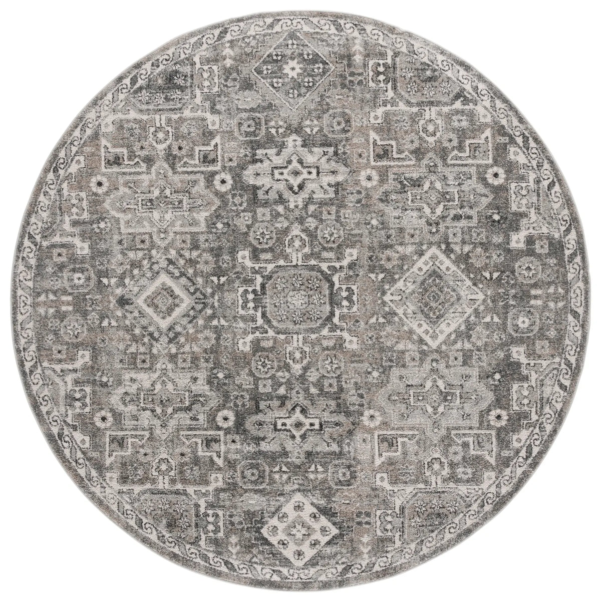 Safavieh Vintage Tabriz 6'-7" x 6'-7" Rug in Grey / Beige