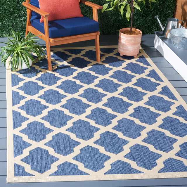 Safavieh Courtyard 5'-3" x 7'-7" Rug in Blue / Beige