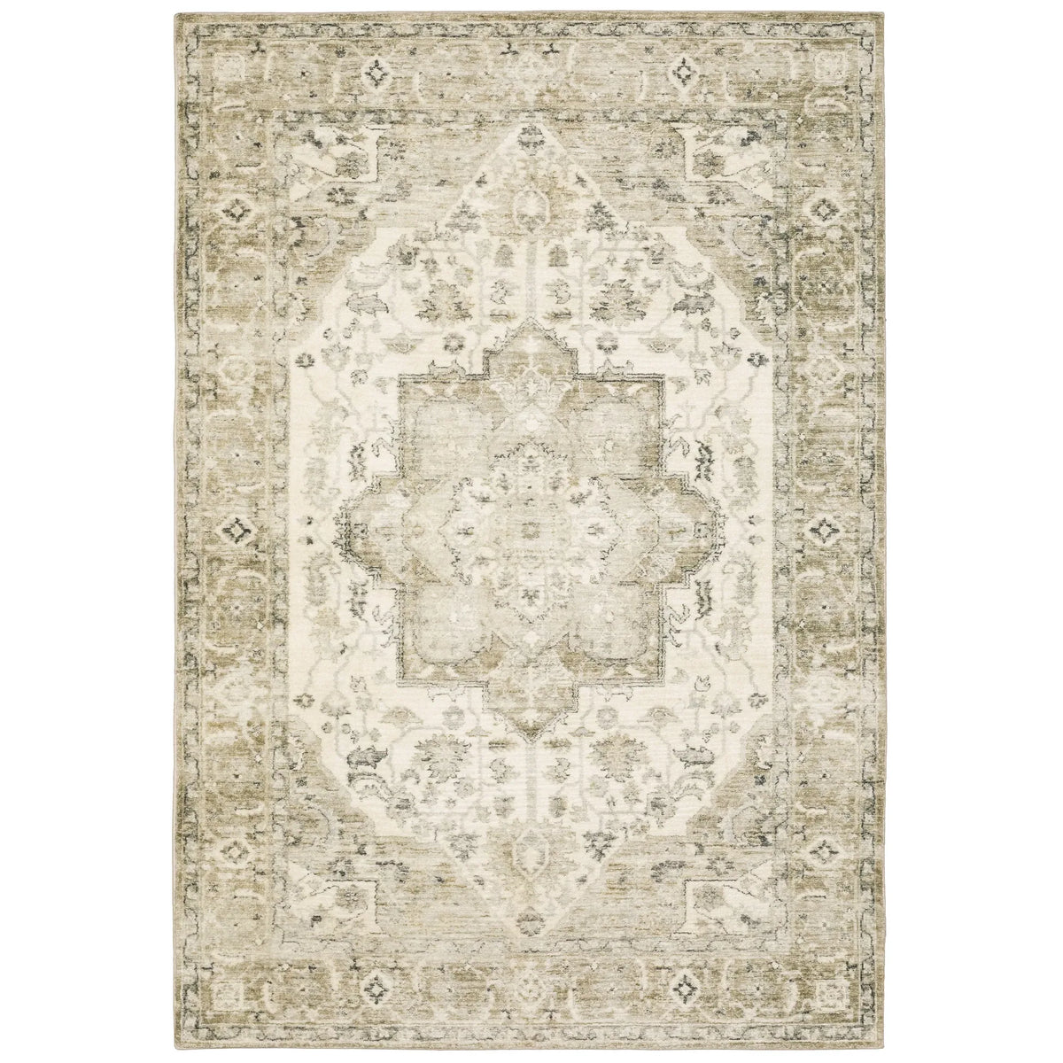 Oriental Weavers Savoy 28108 Green/ Ivory Rug - main flat