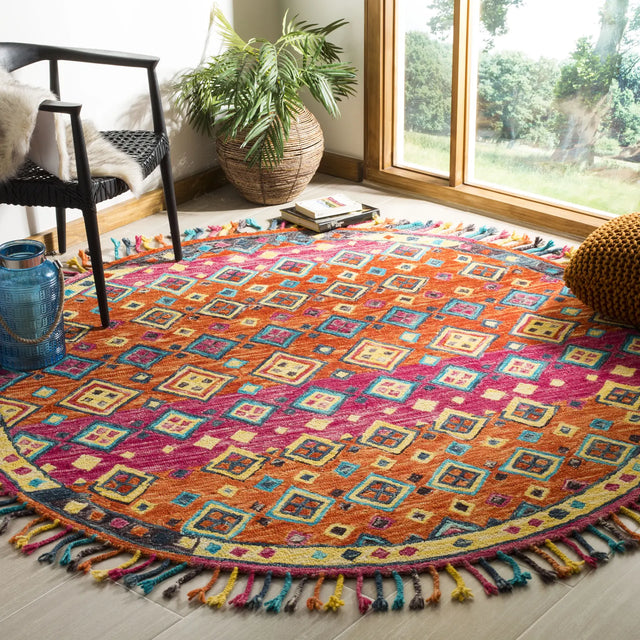 Safavieh Aspen 10'-0" x 10'-0" Rug in Orange / Fuchsia