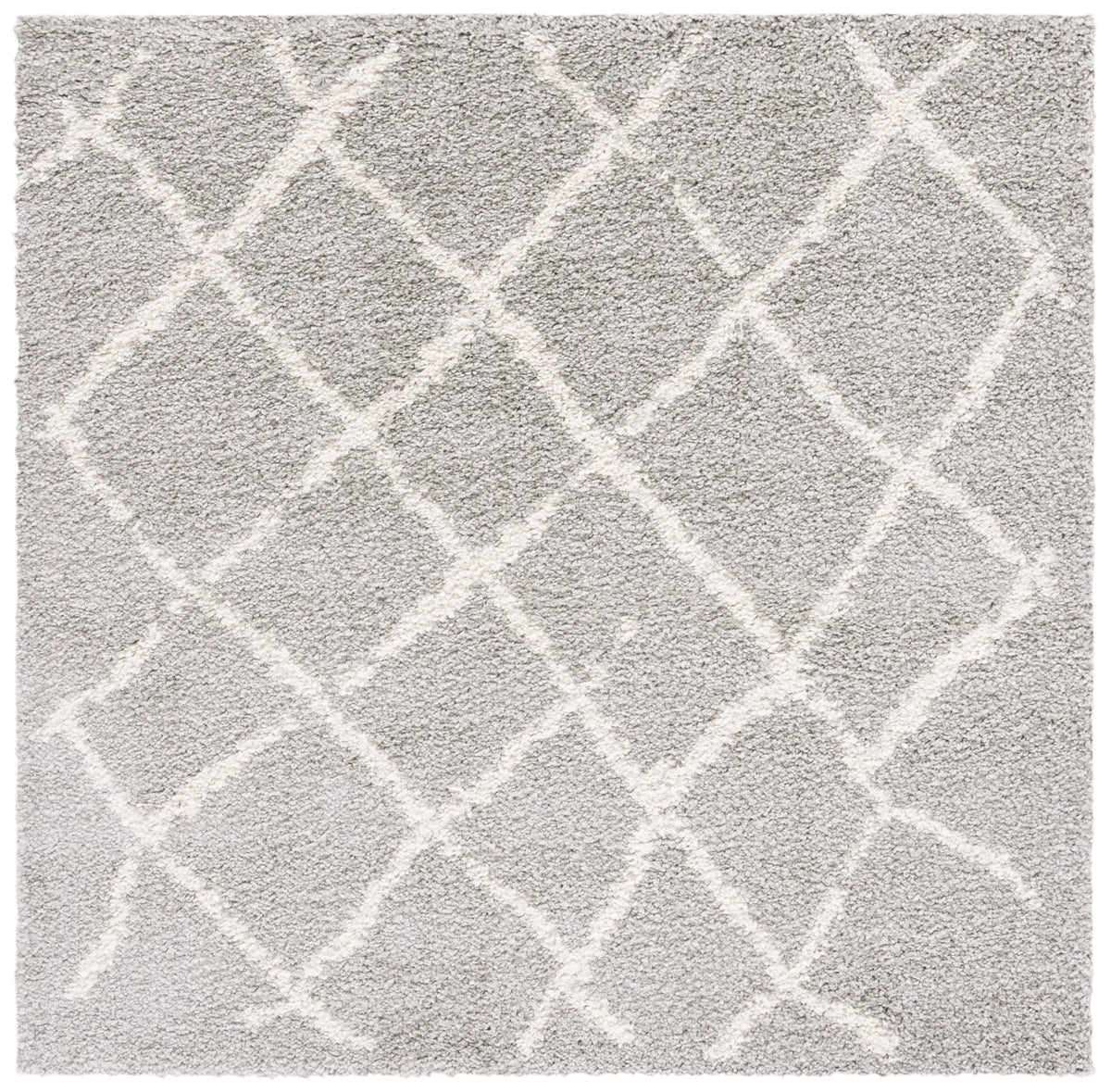 Safavieh Berber Shag 5'-1" x 5'-1" Rug in Light Grey / Cream