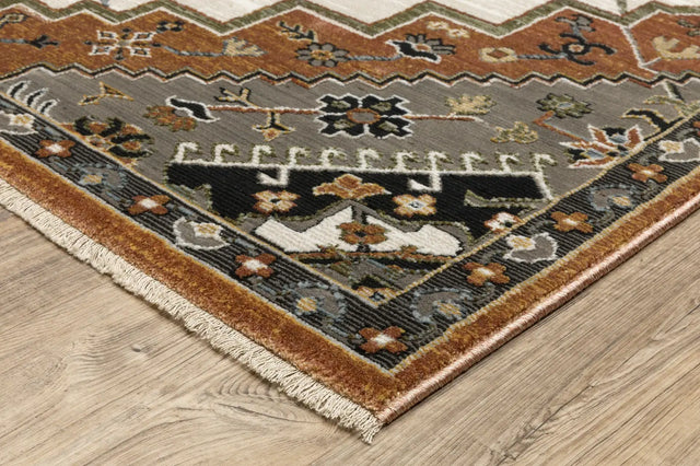 Oriental Weavers Sphinx KEIRA KEI03 Rust Medallion Rugs - corner detail
