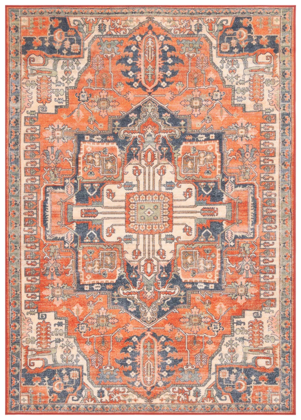 Safavieh Journey 4'-4" x 6'-4" Rug in Rust / Navy