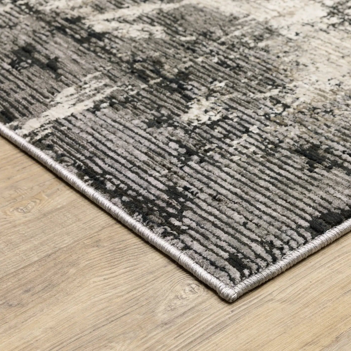 Oriental Weavers Sphinx Nebulous 7151E Grey/ Ivory Rugs - corner detail