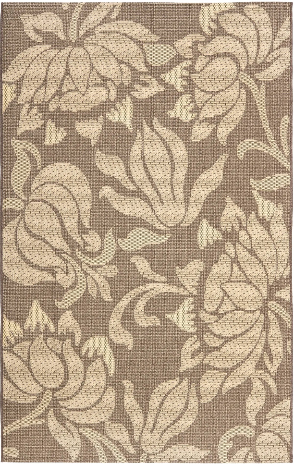 Safavieh Courtyard 4'-0" x 5'-7" Rug in Light Chocolate / Cream