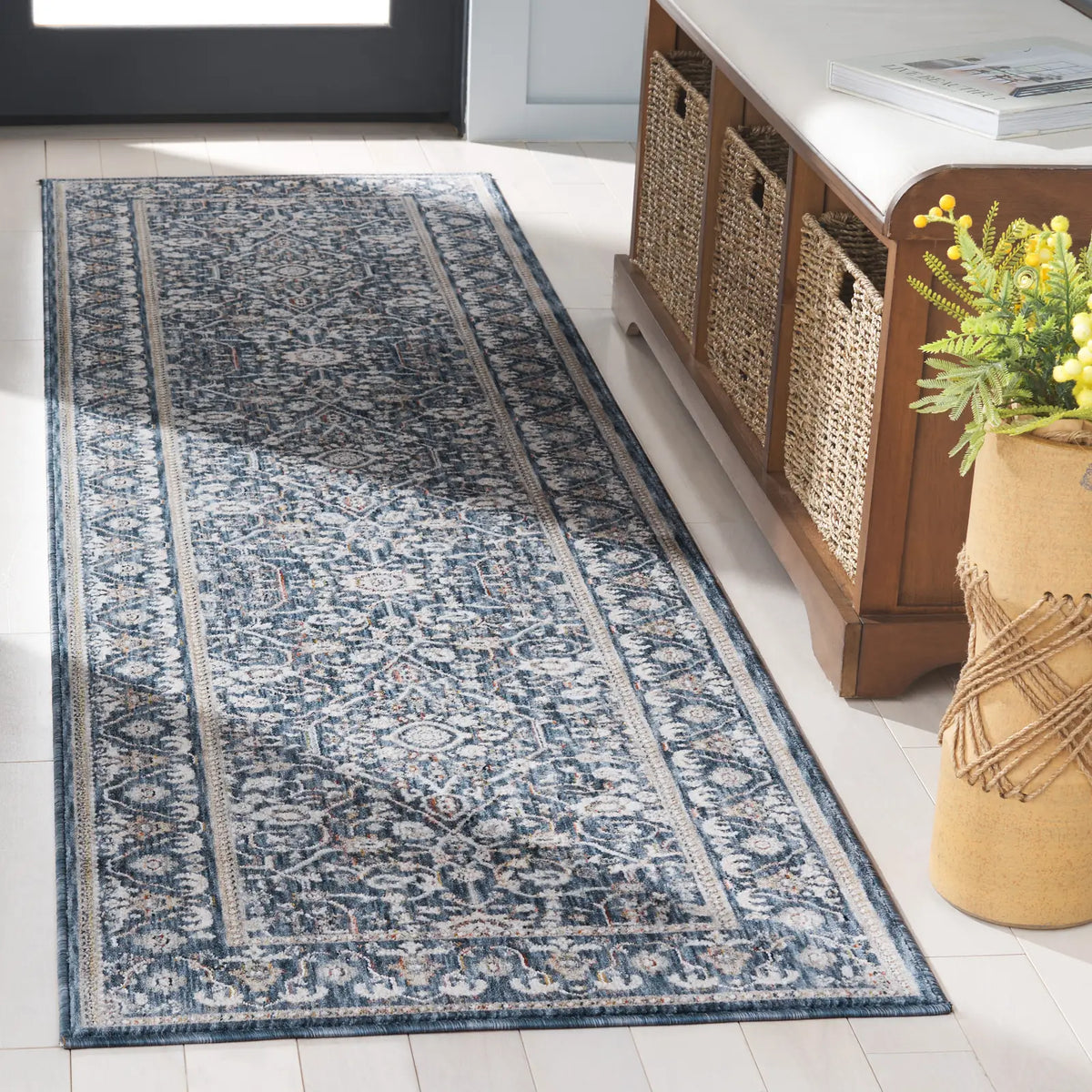 Safavieh Sutton 2'-2" x 8'-0" Rug in Navy / Beige