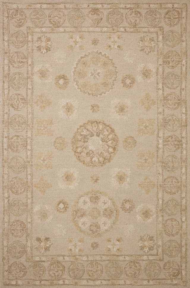 Chris Loves Julia x Loloi Dorothea DRT-03 Dove / Natural Rug - main flat