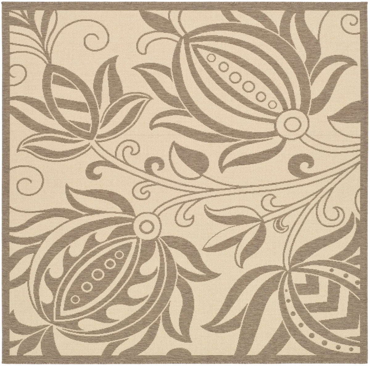Safavieh Courtyard 6'-7" x 6'-7" Rug in Natural / Brown
