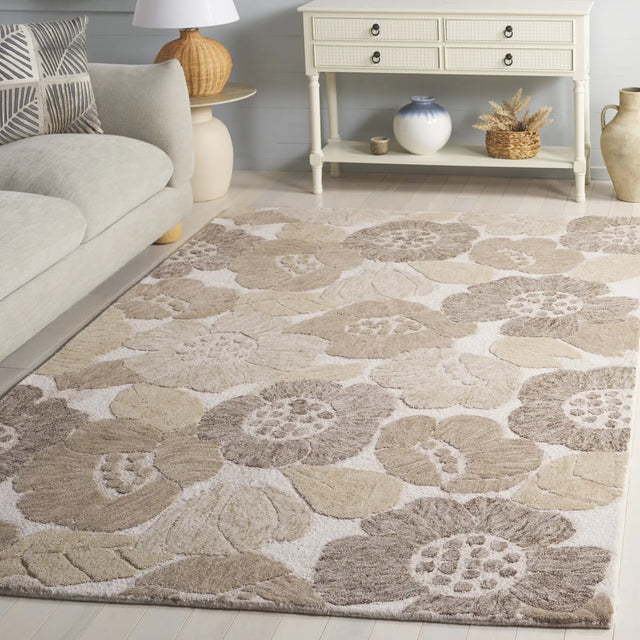 Safavieh Jardin 4'-0" x 6'-0" Rug in Grey / Ivory
