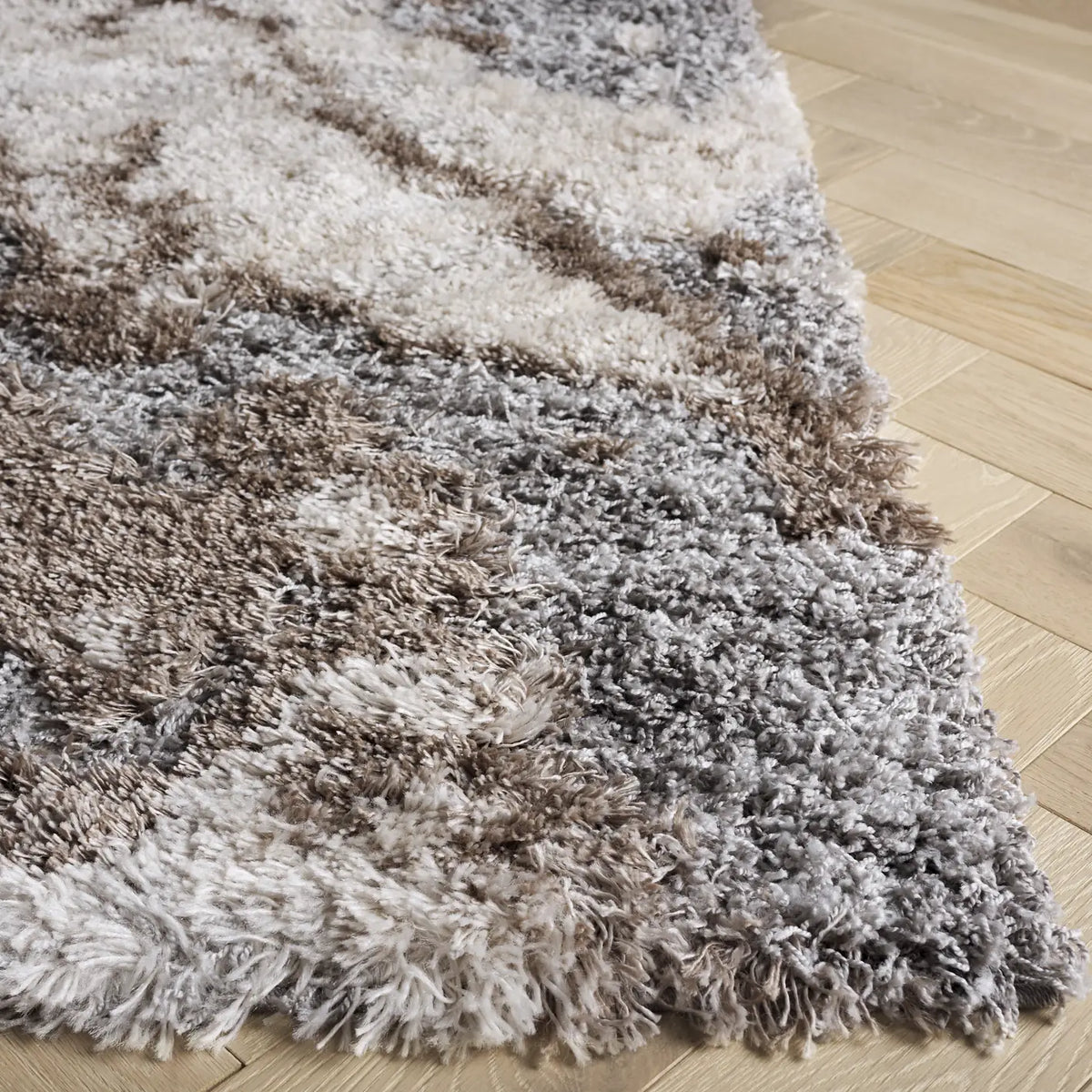 Safavieh Horizon Shag 800 5'-3" x 7'-7" Rug in Taupe / Blue
