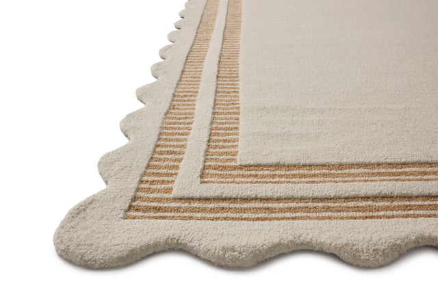 Chris Loves Julia x Loloi Scottie SCO-01 Ivory / Rust Rug - rug corner
