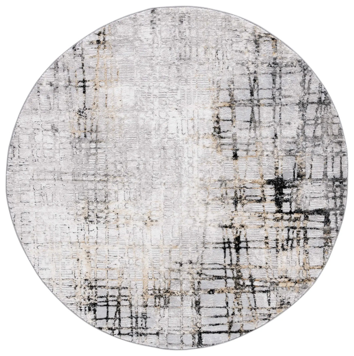 Safavieh Meadow 500 6'-7" x 6'-7" Rug in Light Grey / Black