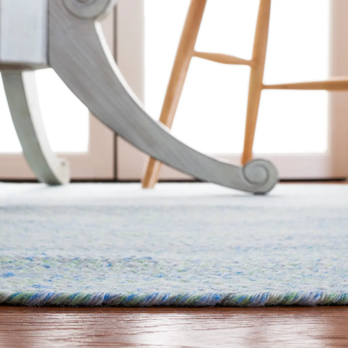 Safavieh Braided 5'-0" x 5'-0" Rug in Green / Blue