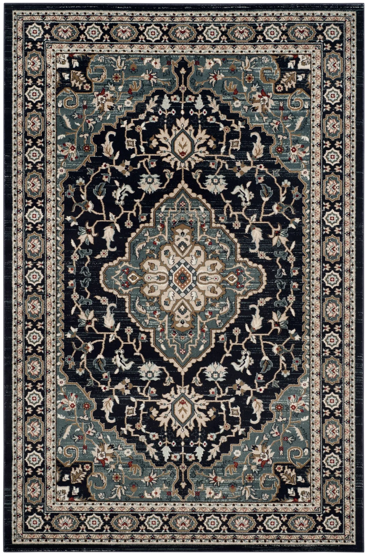 Safavieh Lyndhurst 10'-0" x 14'-0" Rug in Anthracite / Teal