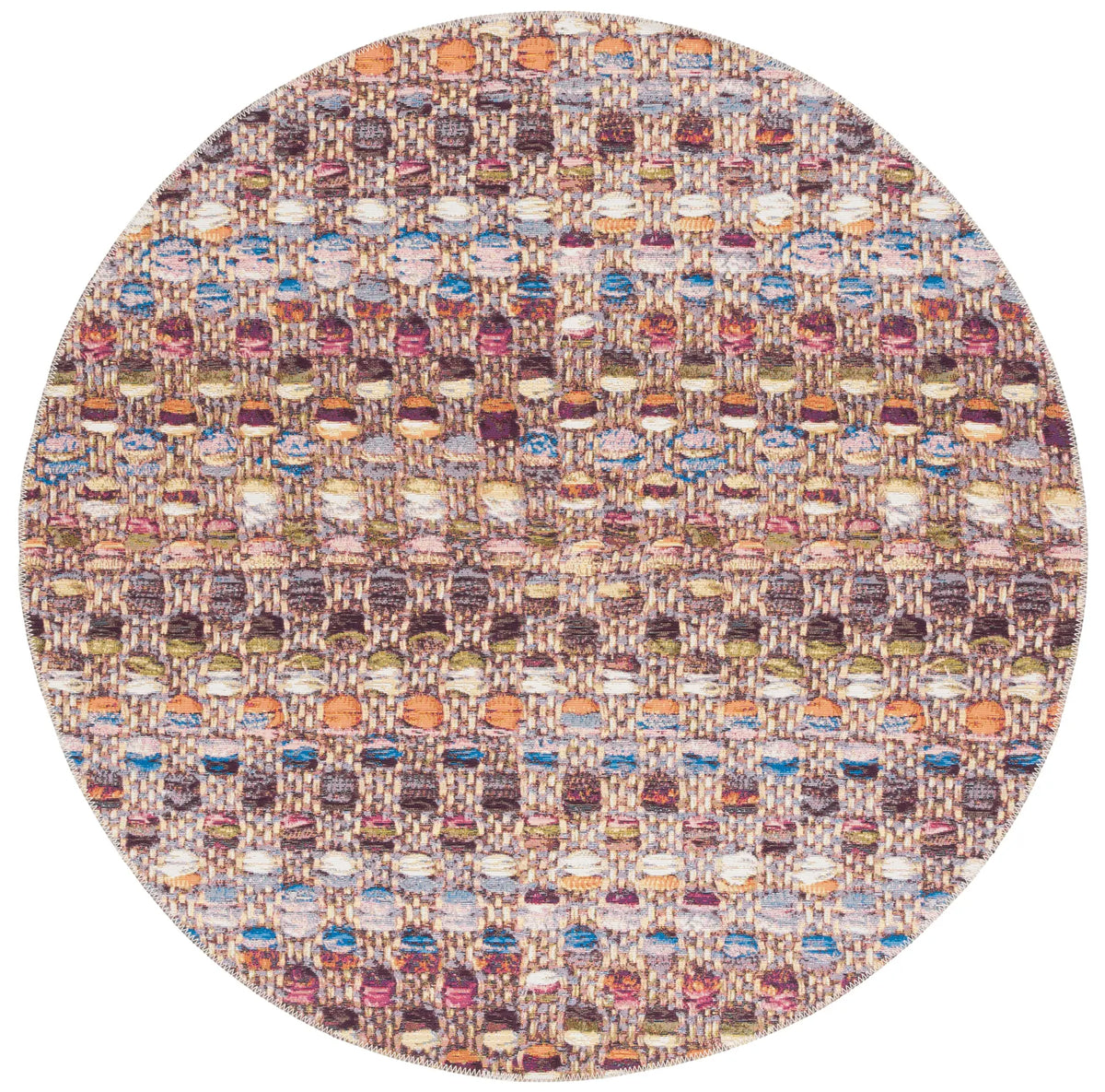 Safavieh Barbados 500 6'-6" x 6'-6" Rug in Purple / Green Rust