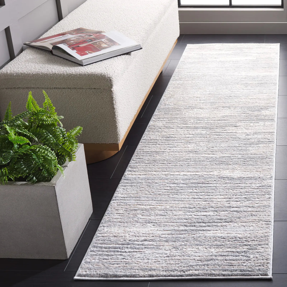 Safavieh Lagoon 2'-2" x 8'-0" Rug in Grey / Dark Grey