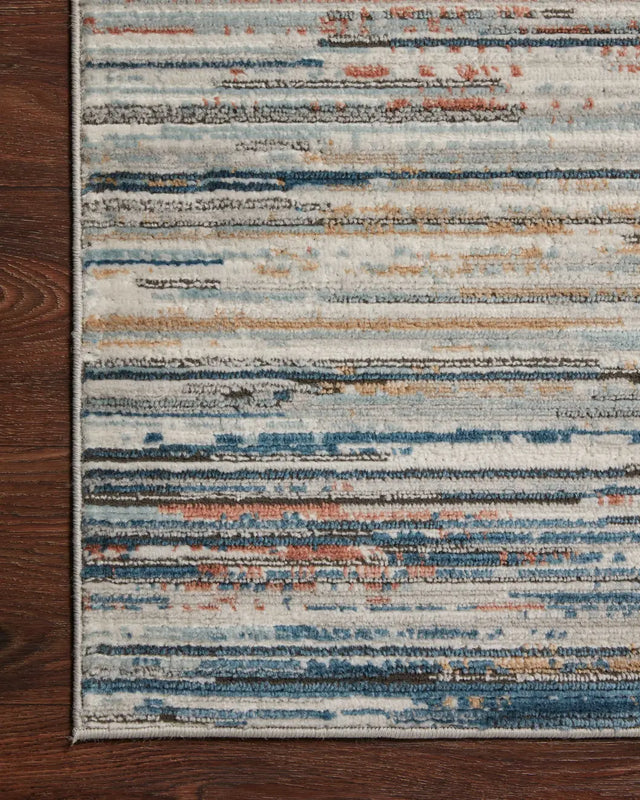 Loloi Bianca Bia-08 Pebble/Multi Rugs - corner on wood