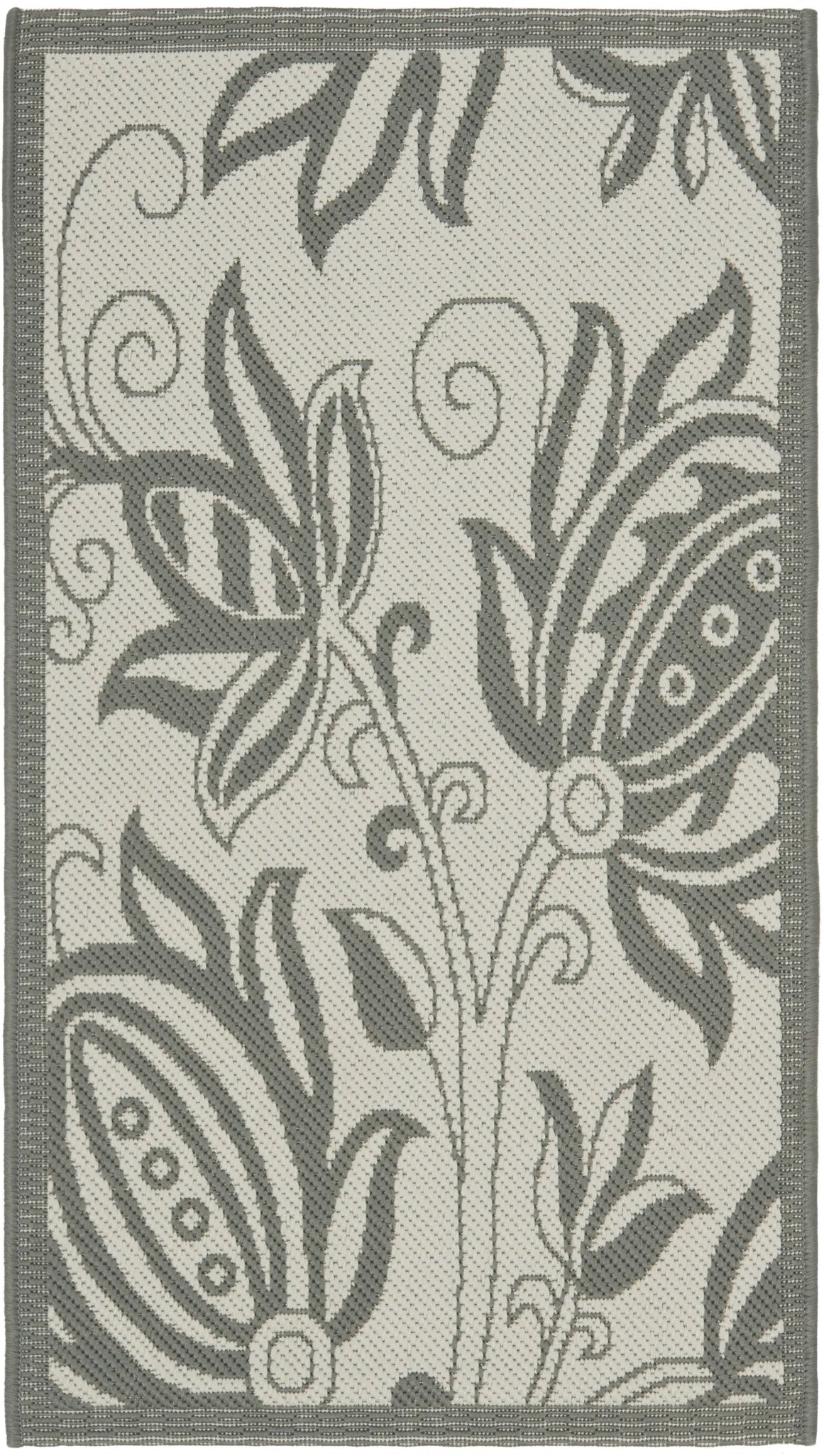 Safavieh Courtyard 2'-0" x 3'-7" Rug in Light Grey / Anthracite