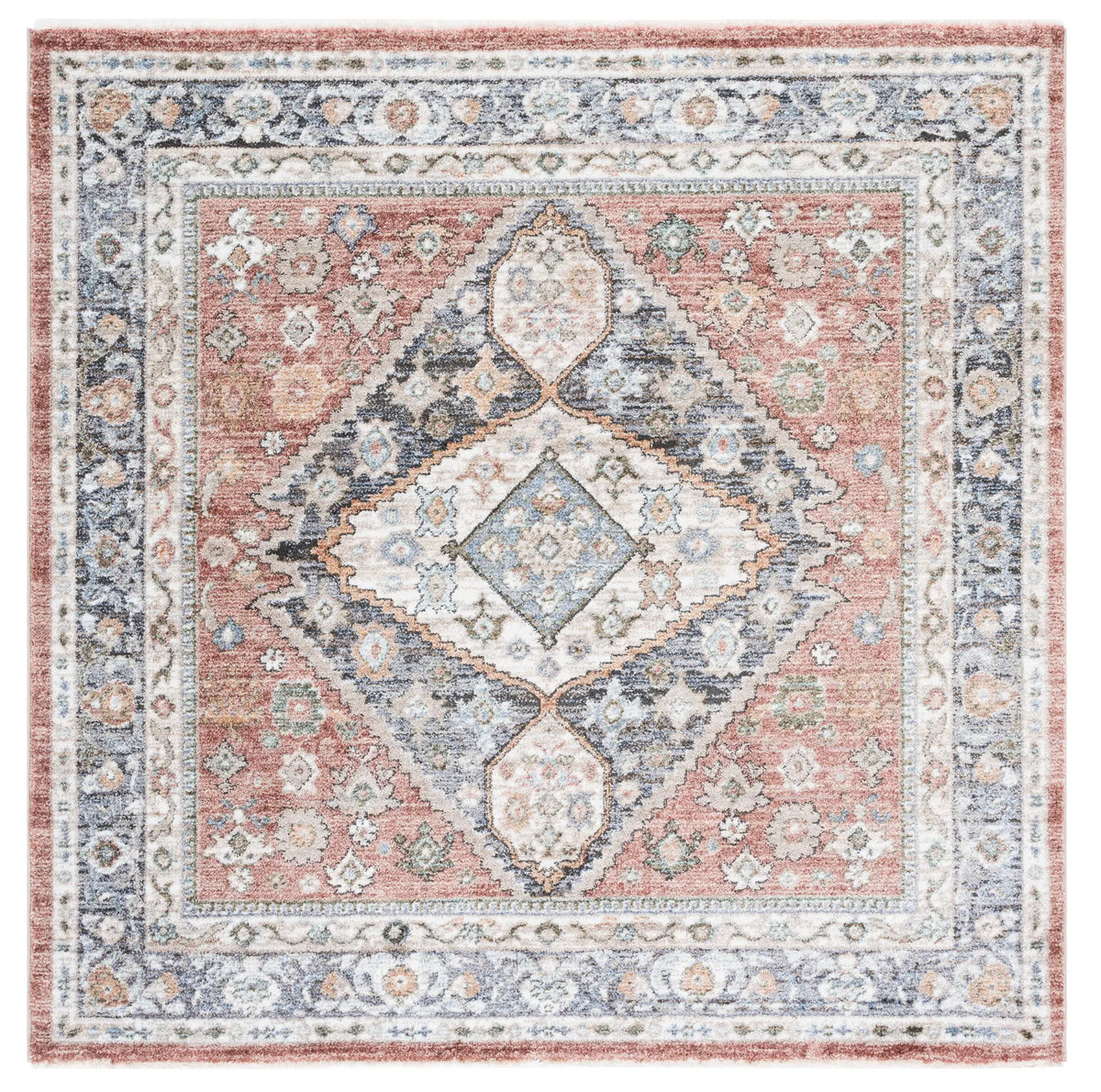 Safavieh Jasmine 5'-3" x 5'-3" Rug in Rust / Navy