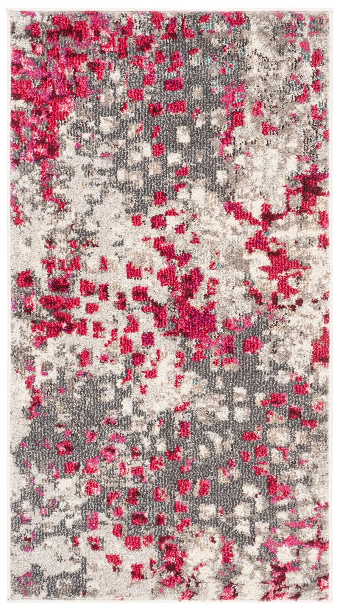 Safavieh Monaco 2'-2" x 4'-0" Rug in Grey / Fuchsia