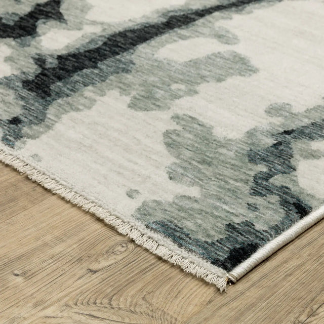 Oriental Weavers Sphinx ECHO ECH08 Blue Abstract Rugs - corner detail