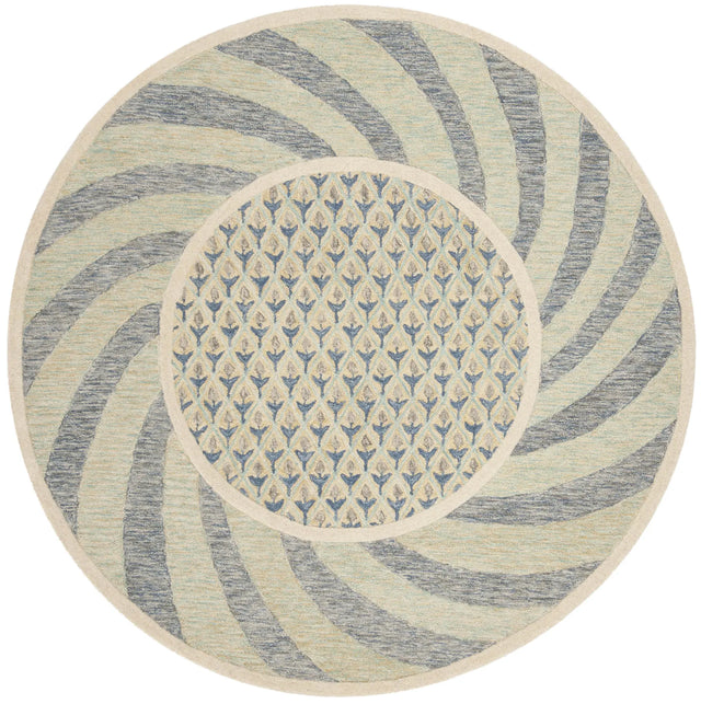 Safavieh Novelty 5'-0" x 5'-0" Rug in Ivory Blue / Gold