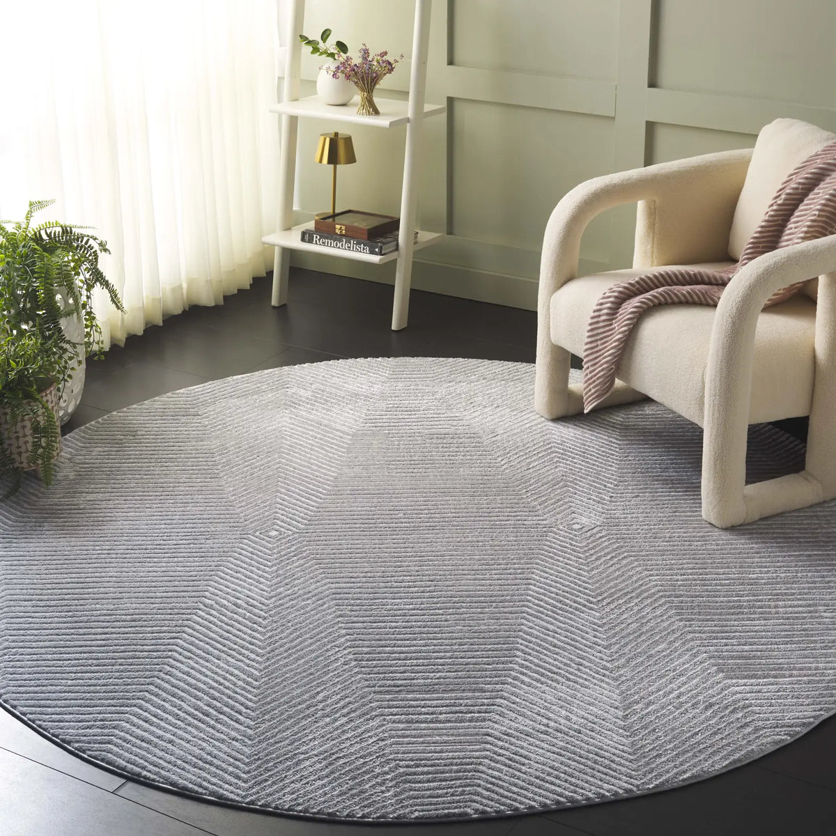 Safavieh Carter 6'-7" x 6'-7" Rug in Grey / Light Grey