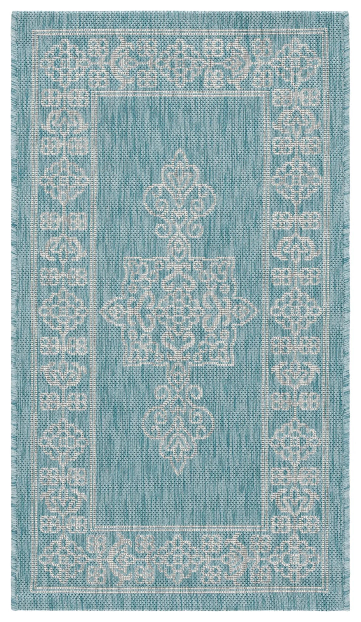 Safavieh Courtyard 2'-0" x 3'-7" Rug in Aqua / Grey