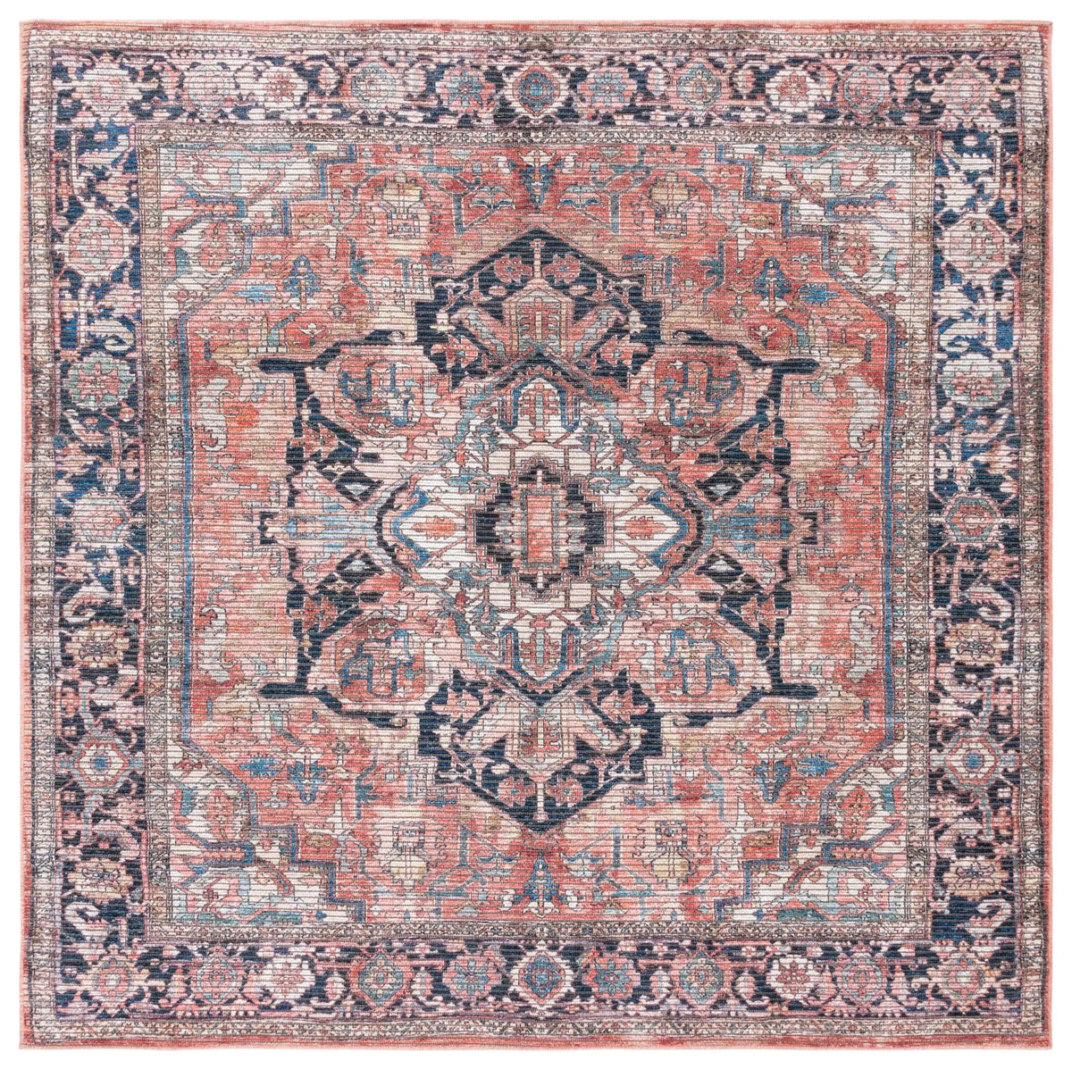 Safavieh Serapi 6'-7" x 6'-7" Rug in Rust / Navy