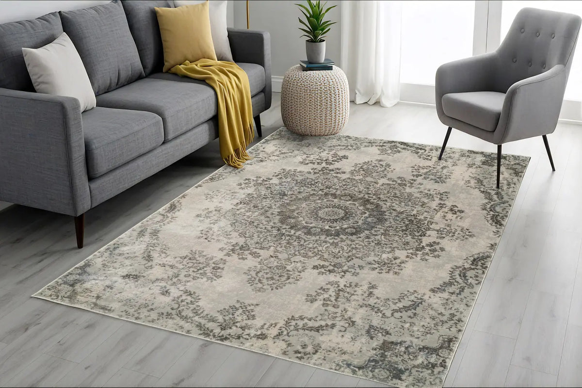 Dynamic Rugs Castilla 3558 Light Grey Rugs - Room