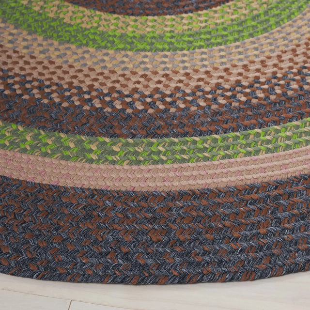 Safavieh Braided 5'-0" x 5'-0" Rug in Brown / Green
