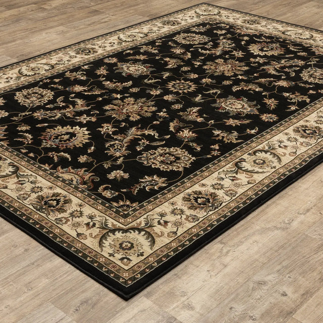 Oriental Weavers Sphinx Ariana 311k3 Black / Ivory Rugs - angle detail