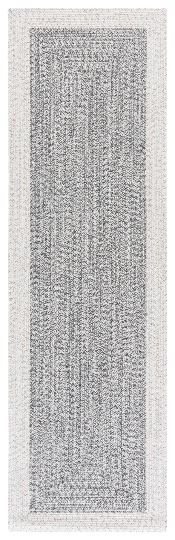 Safavieh Braided 2'-3" x 8'-0" Rug in Ivory / Grey Black