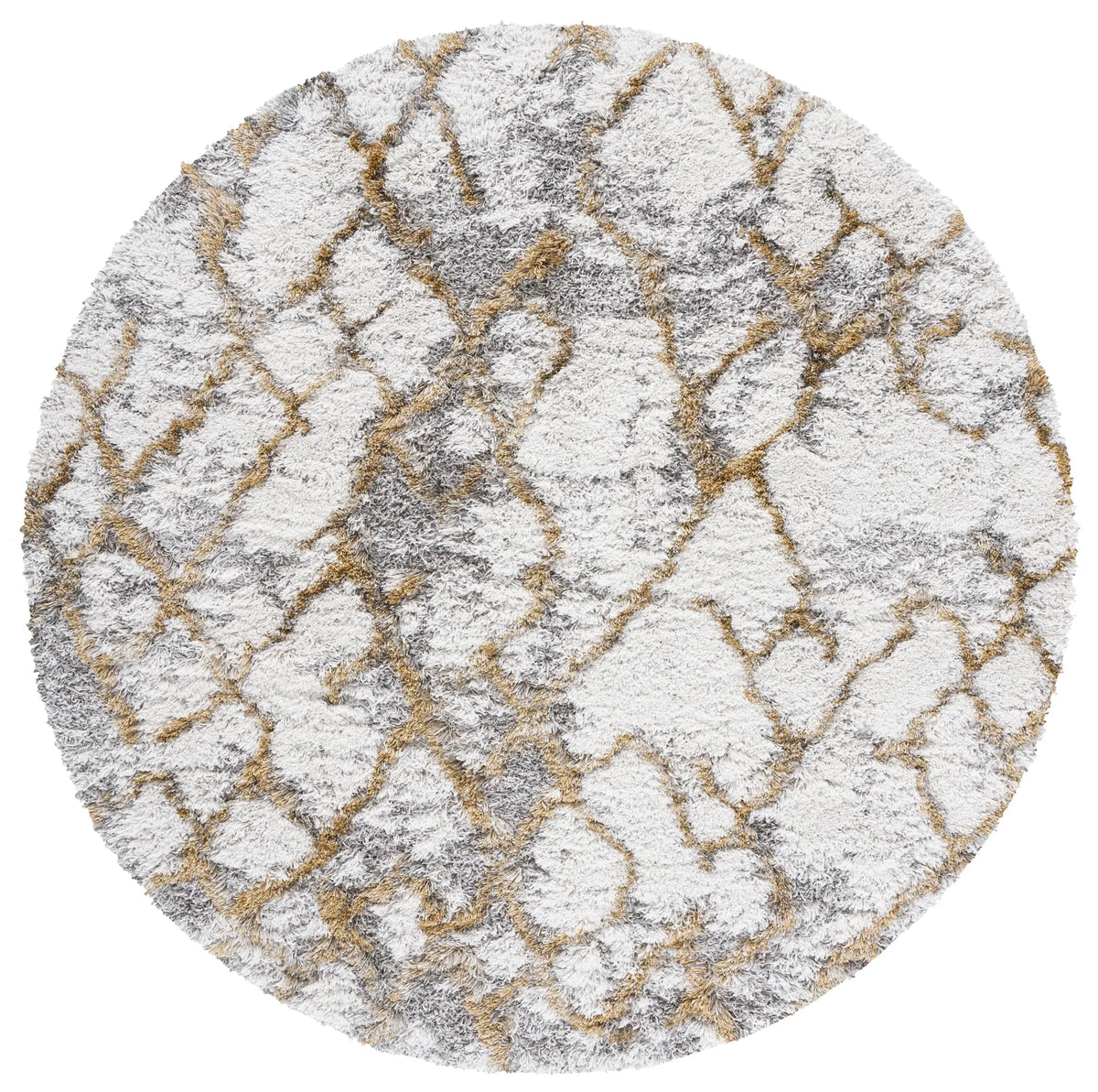 Safavieh Horizon Shag 800 5'-0" x 5'-0" Rug in Ivory / Gold