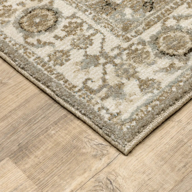 Oriental Weavers Sphinx Andorra 8929H Grey / Ivory Rugs - corner detail