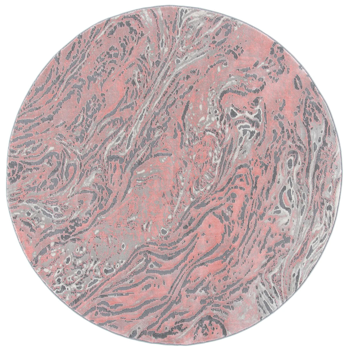 Safavieh Meadow 500 6'-7" x 6'-7" Rug in Light Grey / Pink