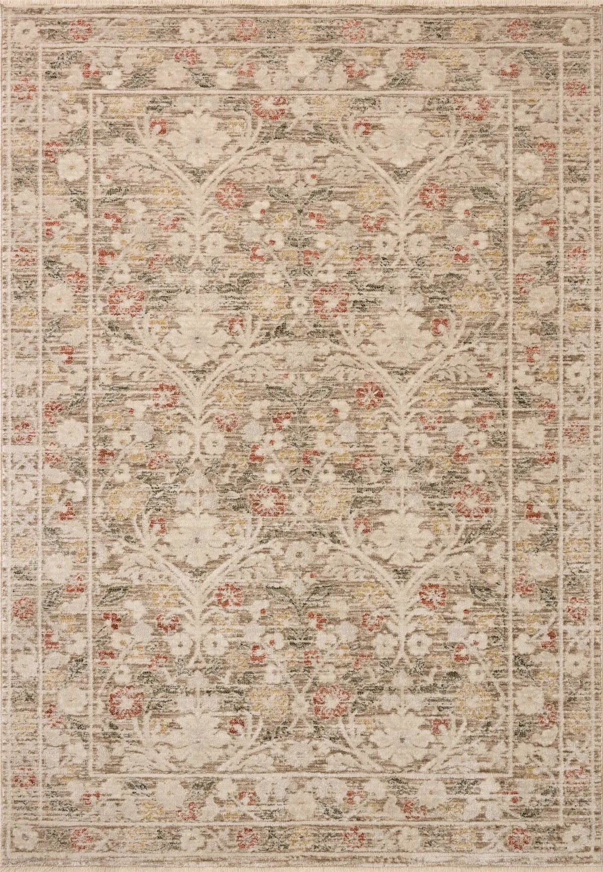 Loloi Clarisse CLS-01 Traditional Power Loomed Grey, Multi Rug - main flat