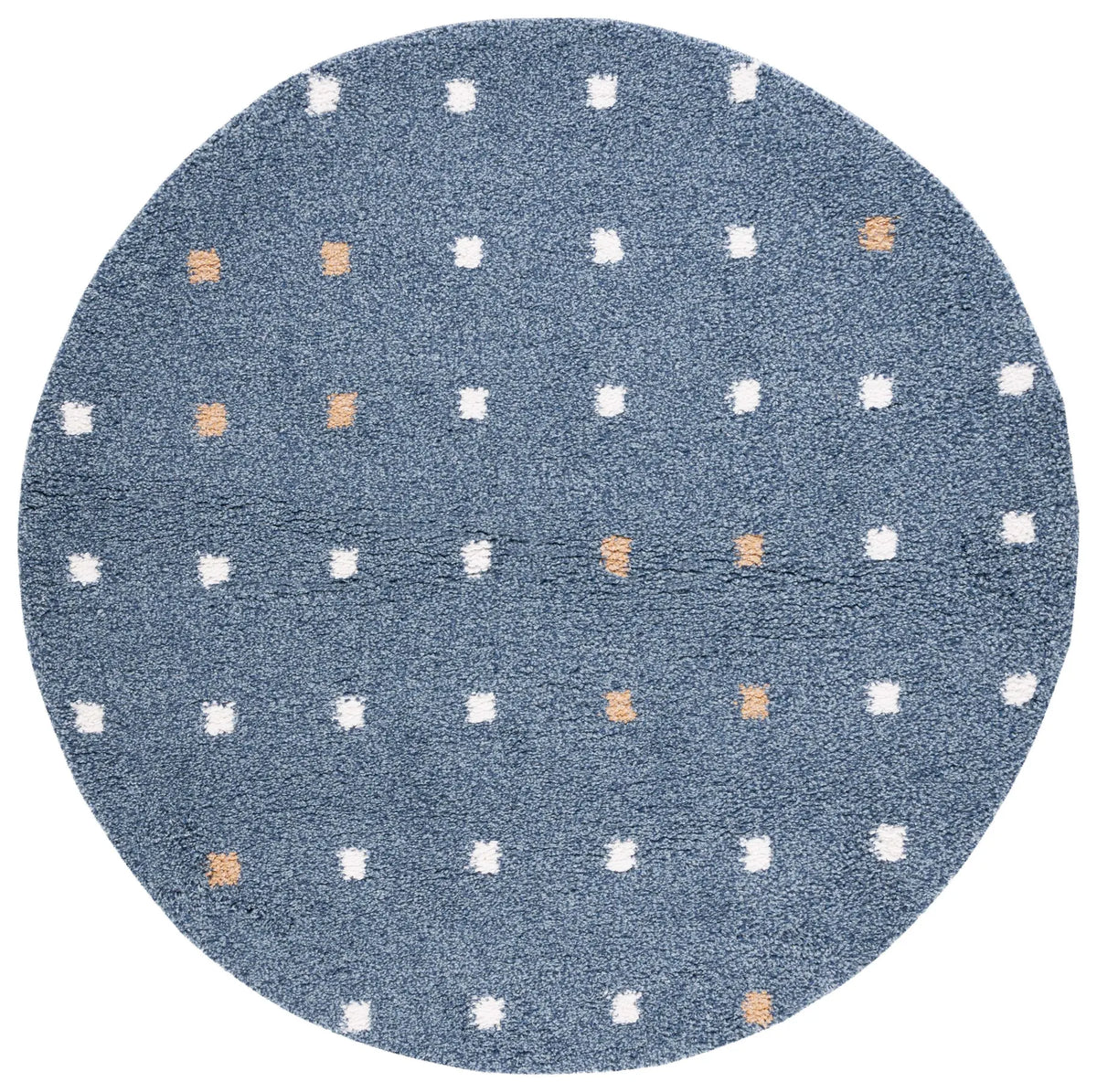 Safavieh Calico Shag 5'-3" x 5'-3" Rug in Blue / Ivory