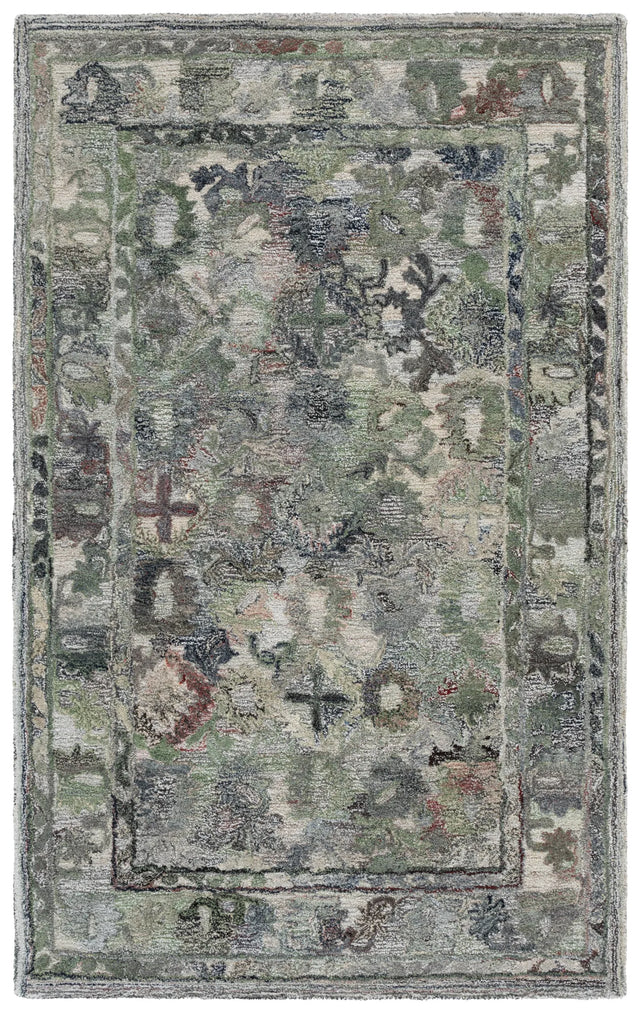Safavieh Marquee 4'-0" x 6'-0" Rug in Green / Beige