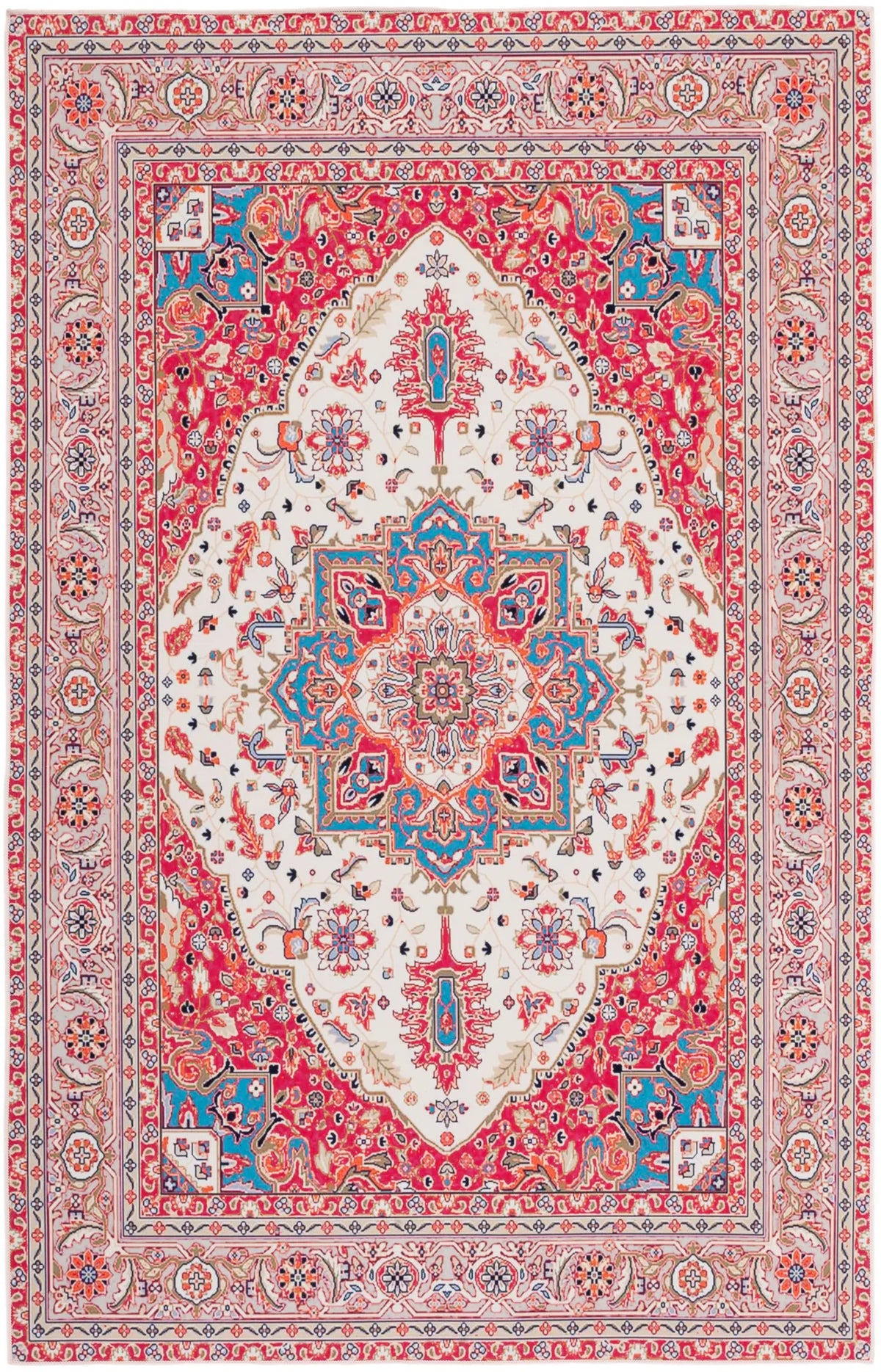 Safavieh Tucson 4'-0" x 6'-0" Rug in Red / Beige