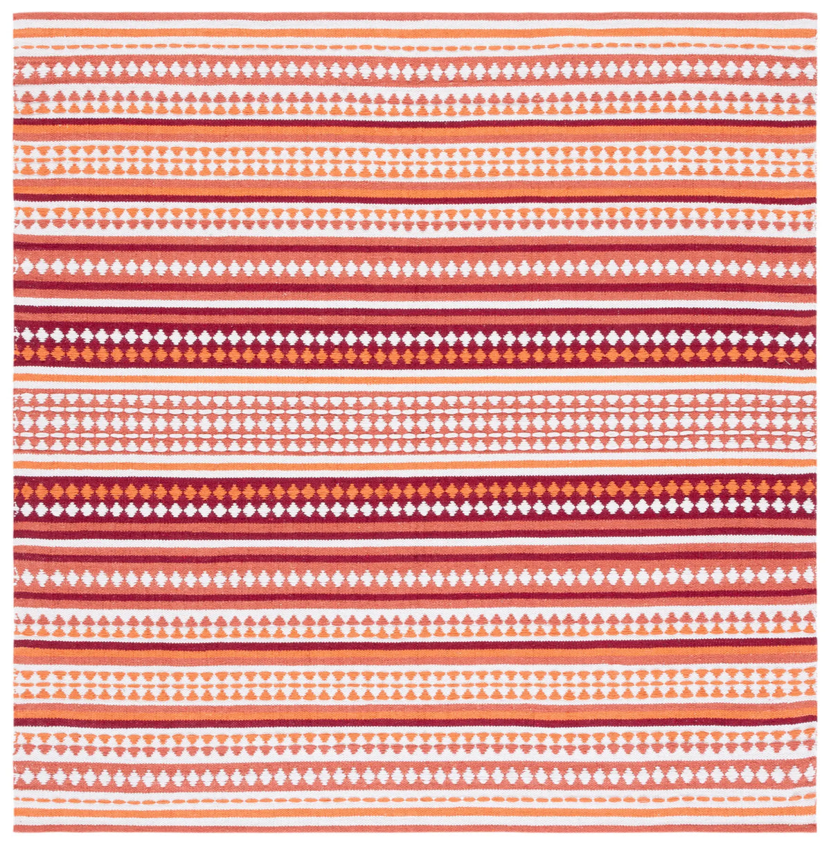 Safavieh Montauk 6'-0" x 6'-0" Rug in Orange / Ivory