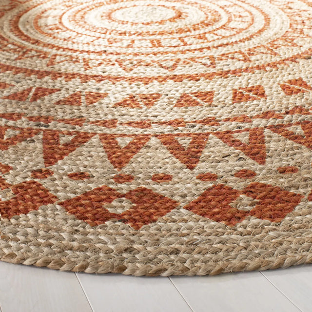 Safavieh Natural Fiber 5'-0" x 5'-0" Rug in Orange / Natural