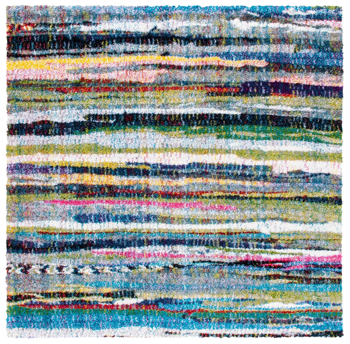 Safavieh Fiesta Shag 6'-7" x 6'-7" Rug in Multi