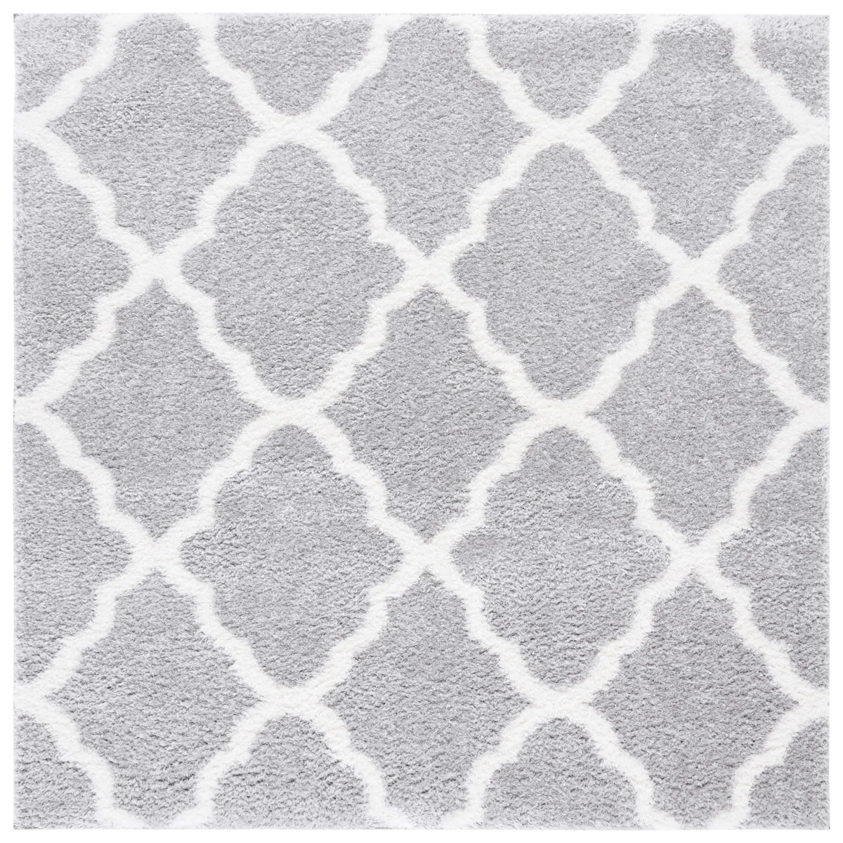 Safavieh Tahoe Shag 6'-7" x 6'-7" Rug in Light Grey / White