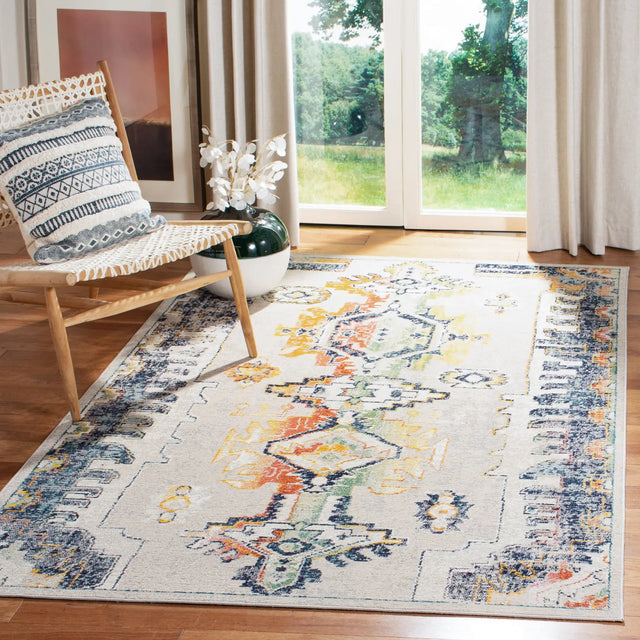 Safavieh Crystal 4'-0" x 6'-0" Rug in Light Grey / Orange