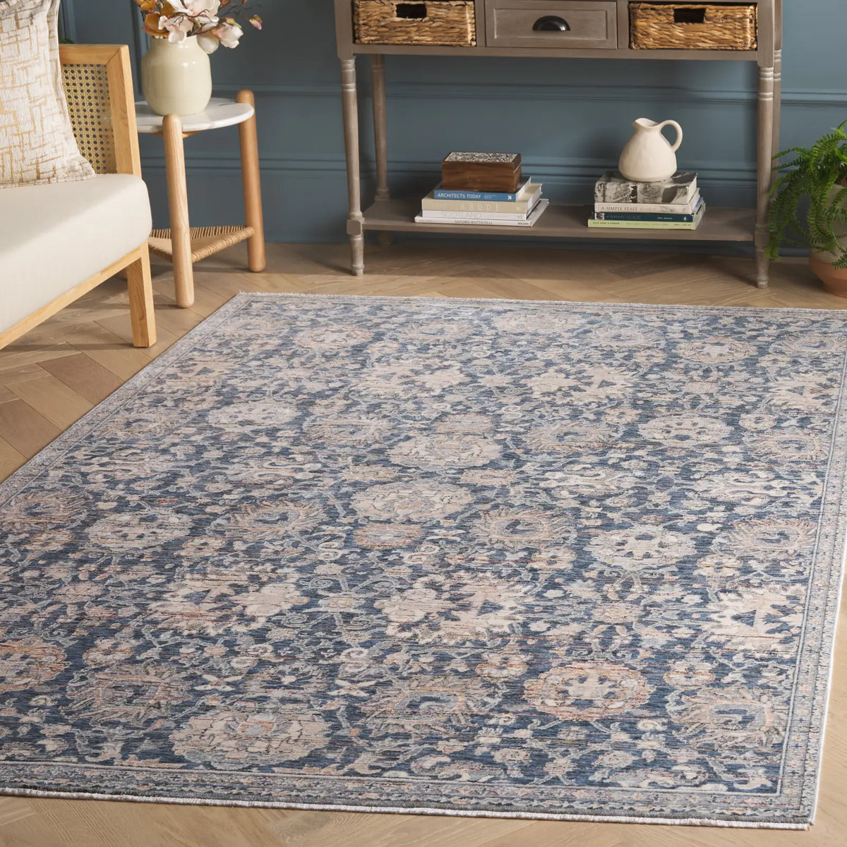 Safavieh Sutton 5'-0" x 8'-0" Rug in Navy / Beige Brown