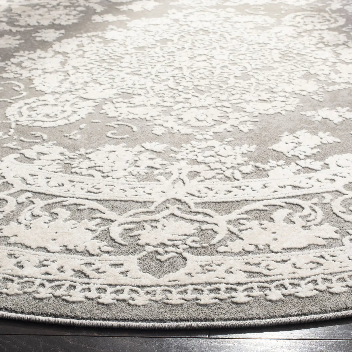 Safavieh Reflection 5'-0" x 5'-0" Rug in Dark Grey / Cream