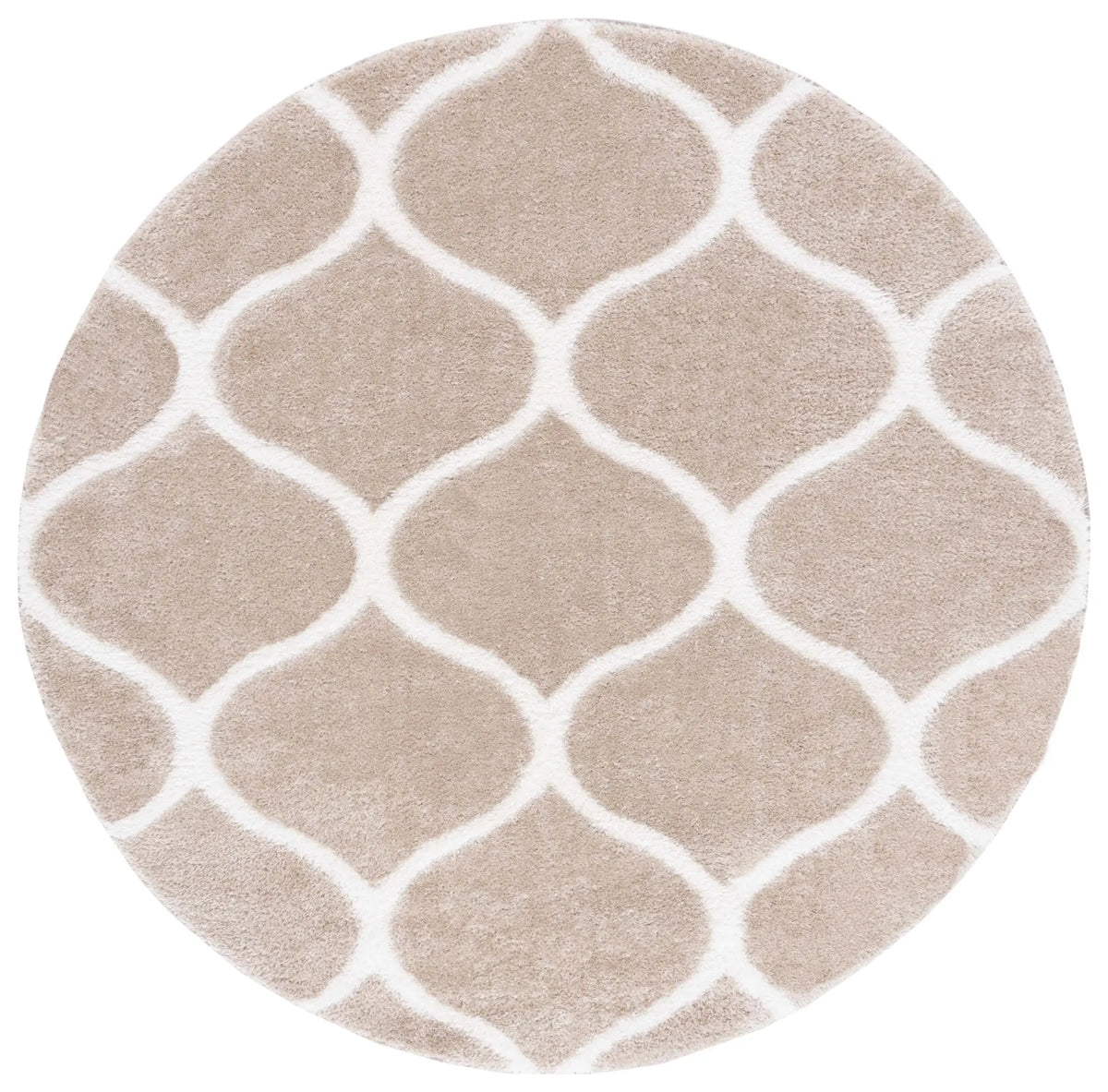 Safavieh Tahoe Shag 6'-7" x 6'-7" Rug in Beige / White