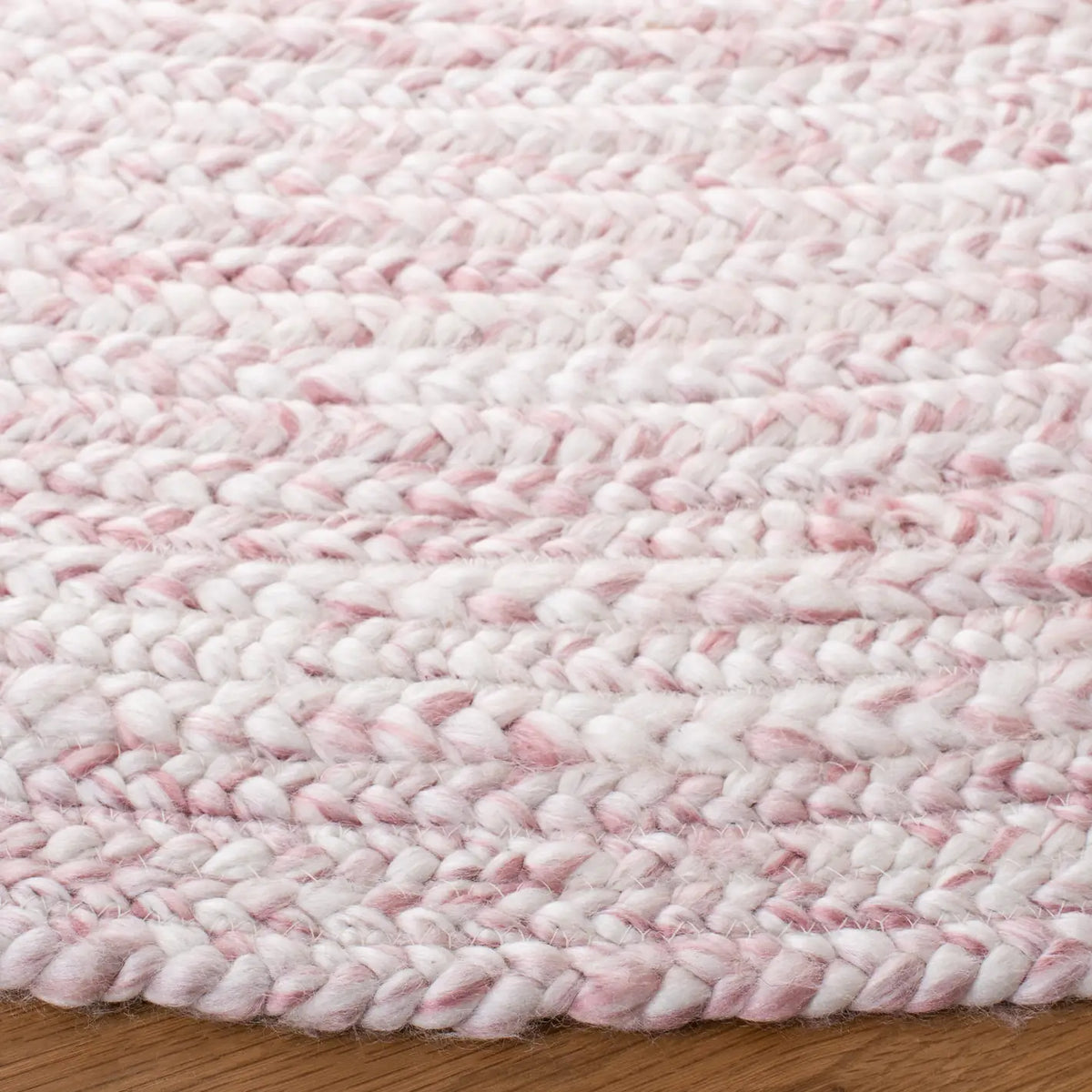 Safavieh Braided 5'-0" x 5'-0" Rug in Ivory / Pink